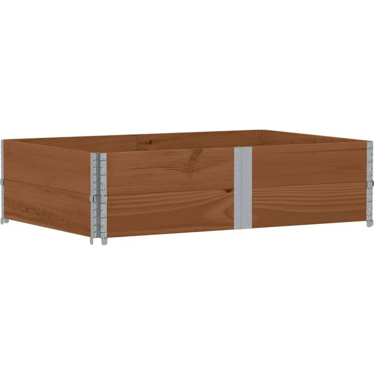 vidaXL Hochbeet Paletten-Aufsatzrahmen 150x100 Braun Massivholz Kiefer (2 Stk) – Bild 1