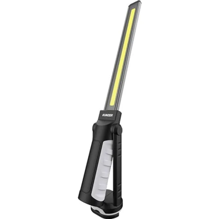 KUNZER PL-011.2 Arbeitslampe im Alu-ABS-Gehäuse - Werkstatt-Taschen-Leuchte mit 20-300lm Lichtstärke und max. 15h Leuchtdauer