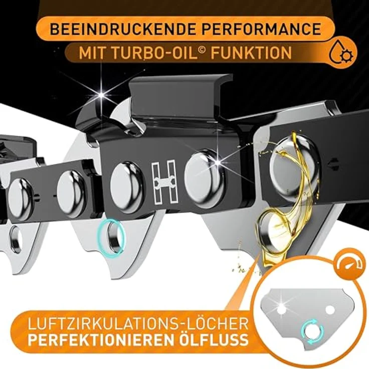 Hardtwerk® Ersatzkette 1,1mm 3/8" 3Stk Hartmetall selbstölend, kompatibel mit Kettensägen von Makita Husqvarna Dolmar Bosch, zertifiziertem 68CrNiMo Qualitätsstahl – Bild 3