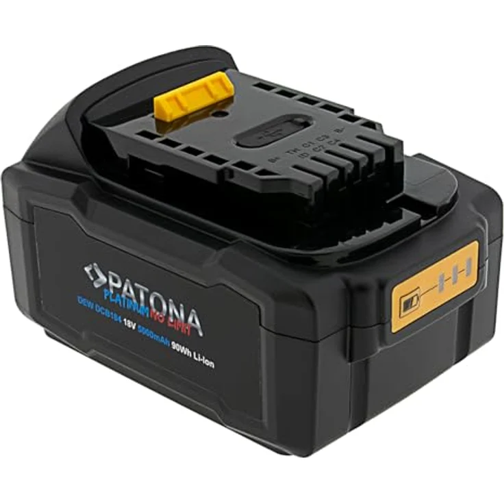 PATONA 18V Akku DCB184, USB-C In- und Output, 5000mAh, LED Kapazitätsanzeige, kompatibel mit DEWALT XR-Serie – Bild 3