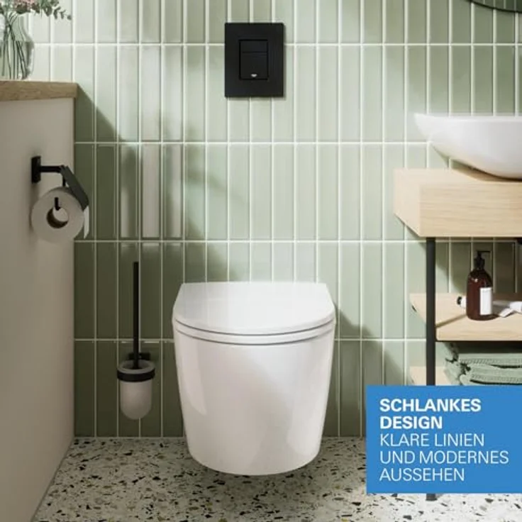 GROHE Start Round, Wand WC-Set für Unterputz-Spülkästen, spülrandlos, mit Soft-Close Deckel, werkzeuglos abnehmbar, Spülmenge 3/5 l, alpinweiß, 103848SH00 – Bild 5