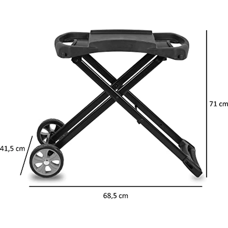 BBQ-Toro Tragbarer Tisch Gasgrill 2 Brenner mit Grilltisch | kompakter Tischgasgrill für Balkon inklusive faltbarem Rollwagen für Grill | Gasgrill Camping und Outdoor (nur Grilltisch) – Bild 2