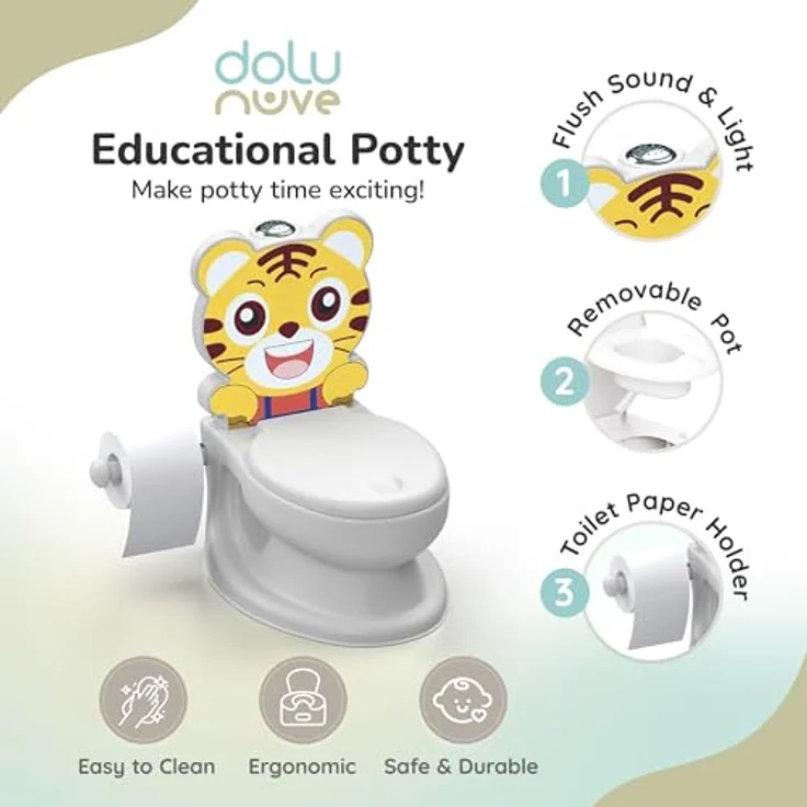 DOLU NUVE Kleinkind Potty ''Tiger'', pädagogisches Töpfchen für Kinder – Bild 2