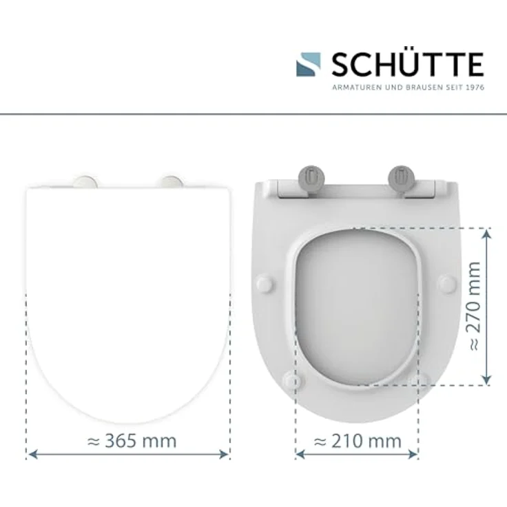 Schütte WC-Sitz D-Form Pro 6 Duroplast, mit Absenkautomatik und Schnellverschluss, weiß, bis 250 kg belastbar – Bild 3