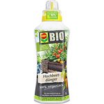 COMPO BIO Hochbeetdünger, Flüssig-Dünger für Obst- und Gemüsepflanzen, 100% natürliche und vegane Inhaltsstoffe, 1 L