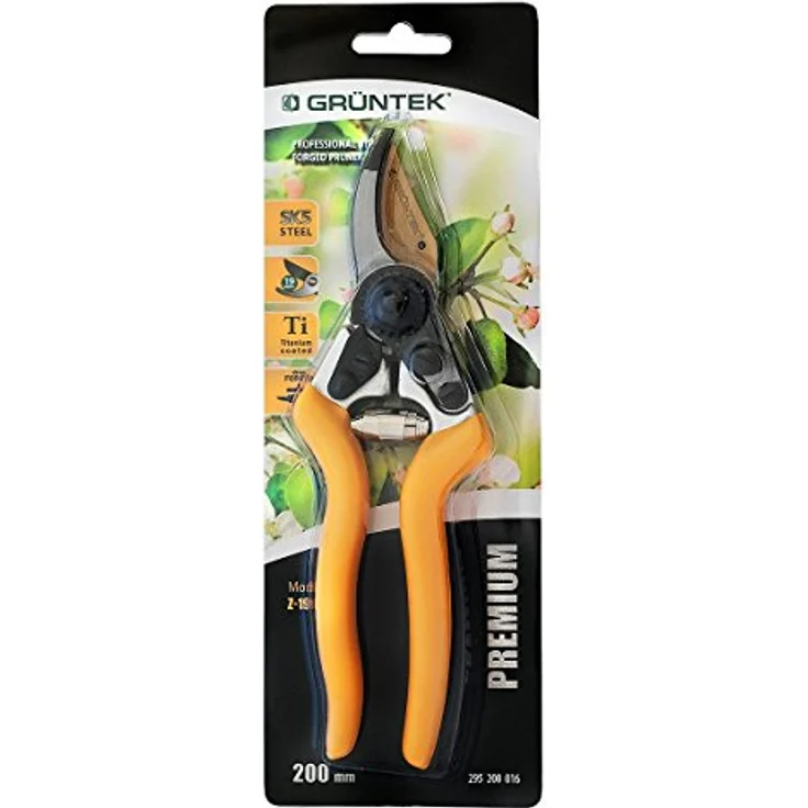 GRÜNTEK Z-19 Gartenschere, titanbeschichtete Allround-Pflanzenschere mit ergonomischem Design, 200mm Bypass für Linkshänder und Rechtshänder – Bild 2