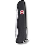 Victorinox, Taschenmesser, Picknicker, 111 mm, schwarz (11 Funktionen, Klinge, Dosenöffner, Schraubendreher 3 mm, Korkenzieher), Feststellklinge