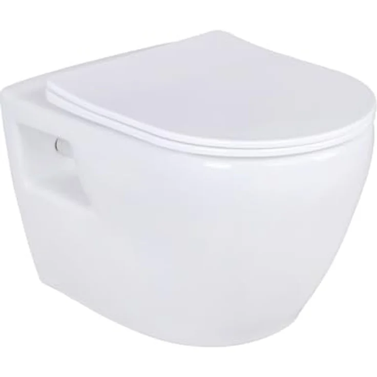 Aloni Tiefspül-WC AL5509Komplett, wandhängend, Abgang waagerecht, Aloni Wand / Hänge WC Toilette Softclose-Deckel Vorwandelement, Sanitärkeramik, Soft-Close-Funktion, weiß – Bild 3