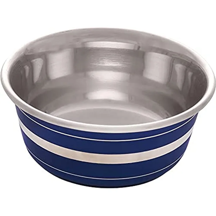 Dogit Futternapf Edelstahl Anti-Rutsch Blue Stripe, 350ml 100g
