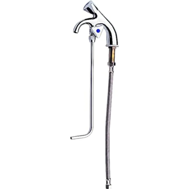 BieTal® Kaltwasser Spülbeckenhahn mit 30 cm Unterspülung, einleitiger Flexschlauch für Gastronomie und Privatgebrauch