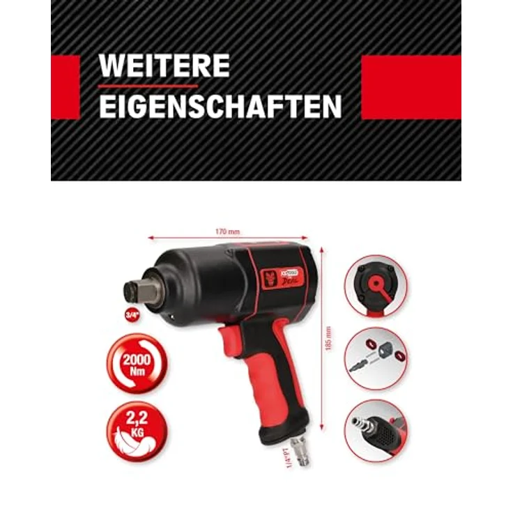 KS TOOLS Werkzeuge-Maschinen GmbH 3-4'' THE DEVIL Hochleistungs-Druckluft-Schlagschrauber, 2000Nm 515.3400 – Bild 6