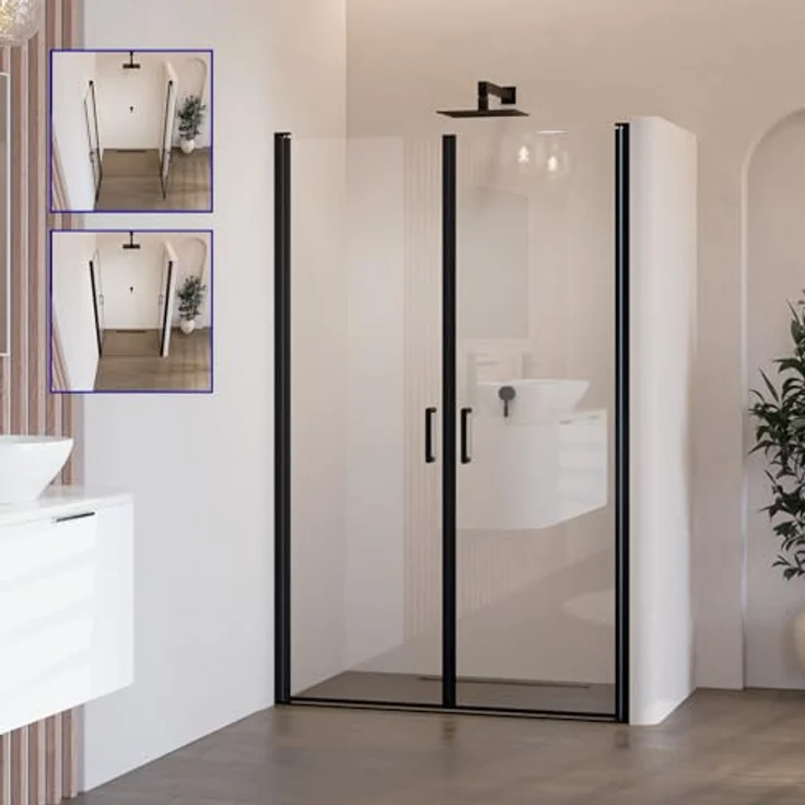i-flair Duschtür 70-73 cm, Höhe: 180 cm, aus 6 mm durchsichtigem Sicherheitsglas mit magnetischer Dichtung und Nano-Beschichtung – Bild 3