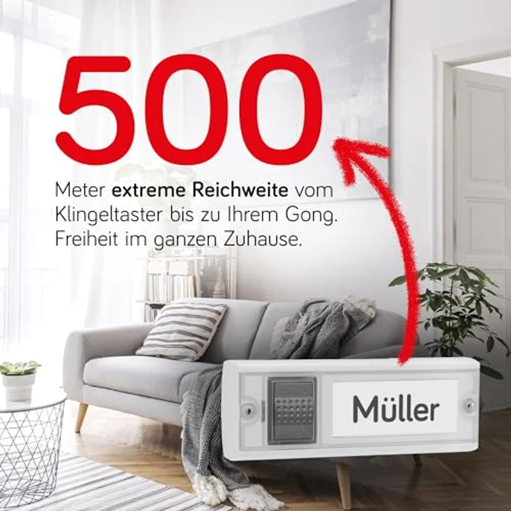 GROTHE Funkgong Empfänger 43301 mit Blitzlicht, für bis zu 20 Sender, polyphone Melodien, stumm schaltbar – Bild 4