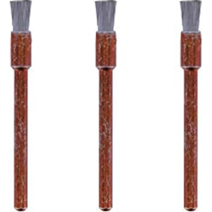 Dremel 532 Edelstahlbürste Zubehörsatz, 3 Edelstahlbürsten 3,2mm für die Reinigung rostfreier Materialien wie Aluminium, Edelstahl und Gold