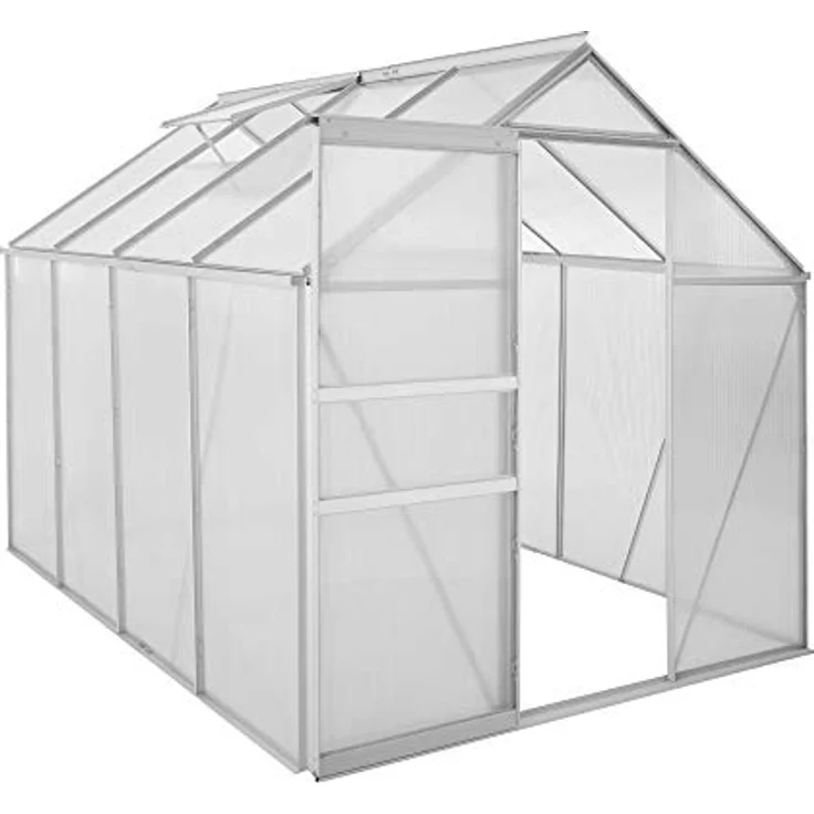 Zelsius Aluminium Gewächshaus für den Garten | 250 x 190 cm | 4 mm Platten | Vielseitig nutzbar als Treibhaus, Tomatenhaus, Frühbeet und Pflanzenhaus – Bild 1