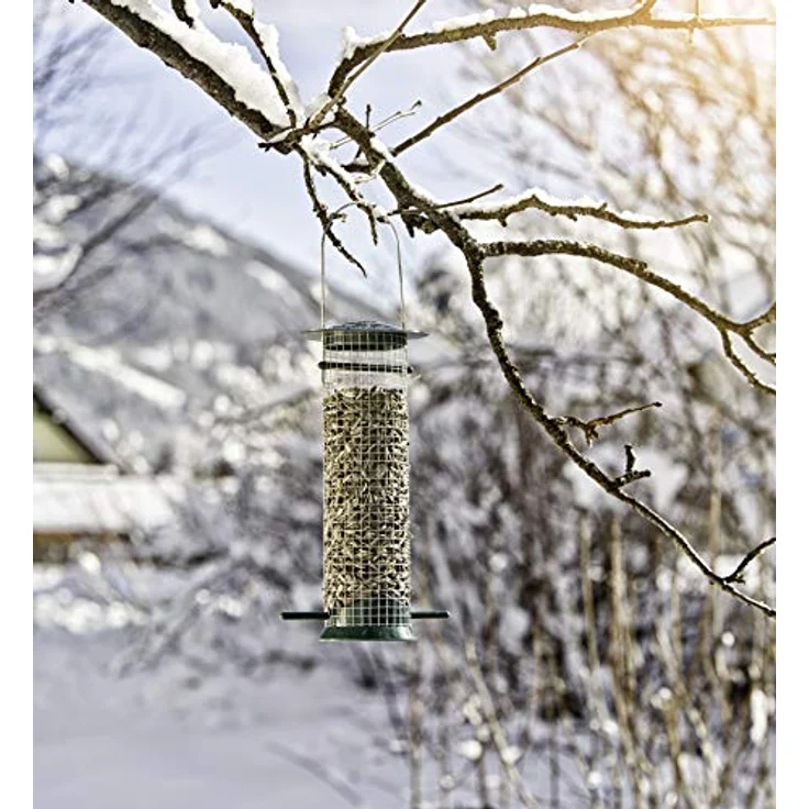Windhager Vogelfuttersilo Easy, Vogelhaus, Futterhaus, Vogelhäuschen, Vogelfutterstation zum Aufhängen, Vogel-Silo, 06869, grün, 100 x 140 x 260 mm – Bild 3