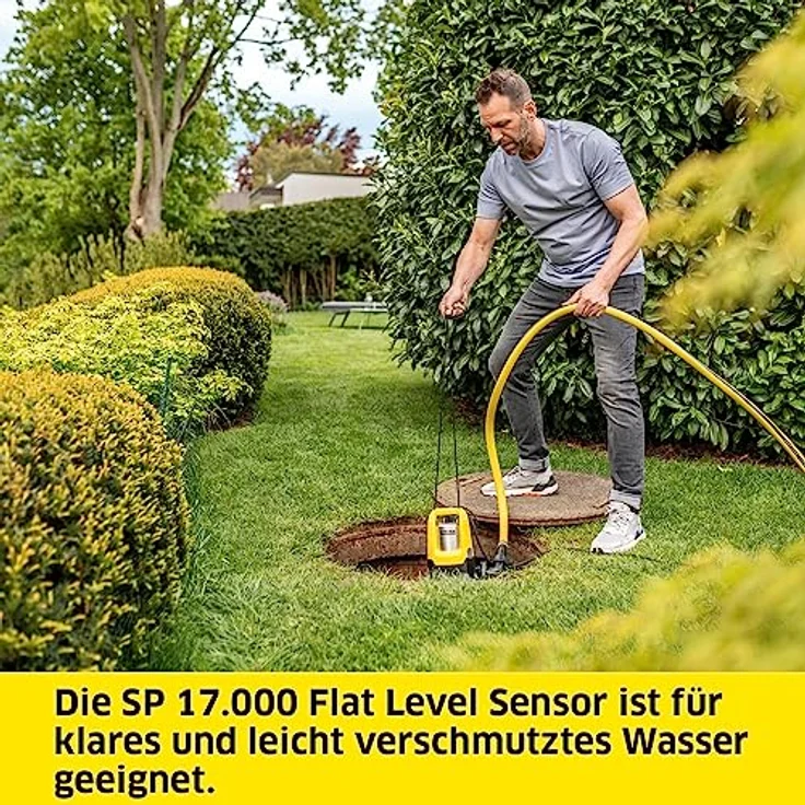 Kärcher Flachsaugende Tauchpumpe SP 17.000 Flat Level Sensor, leistungsstarke Klarwasser-Pumpe mit Edelstahlgehäuse – Bild 4