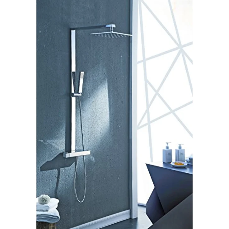 Bernstein Duschsystem NT6705C, Thermostatventil, Cool-Body-Technologie, eckiger Duschkopf – Bild 2