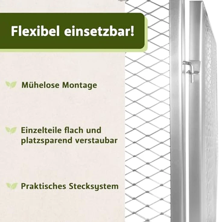 Nativ Garten Komposter 80x80x70 cm, Metallkomposter mit 448 Liter Volumen, Drahtkomposter für eigenen Kompost, Metall Komposter als Kompostsieb nutzbar, Kompostierer für Komposterde – Bild 4