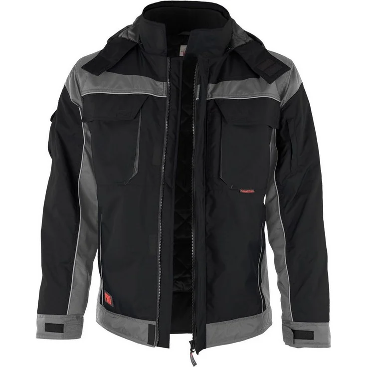 "Qualitex Workwear Arbeitsjacke wetterfeste PROfi Outdoorjacke - wärmende Arbeitsjacke mit 8 Taschen, schwarz" – Bild 1
