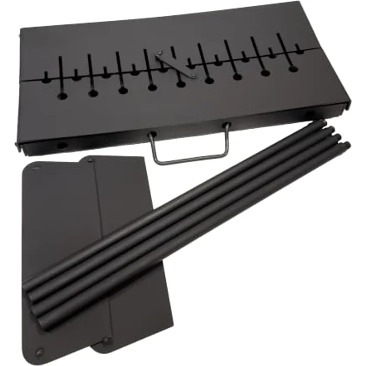 GOROCH Mangal Grill Black Edition für 10 Spieße, Klappbarer Holzkohlegrill aus 2 mm Stahl, ideal für Camping & Outdoor – Bild 6