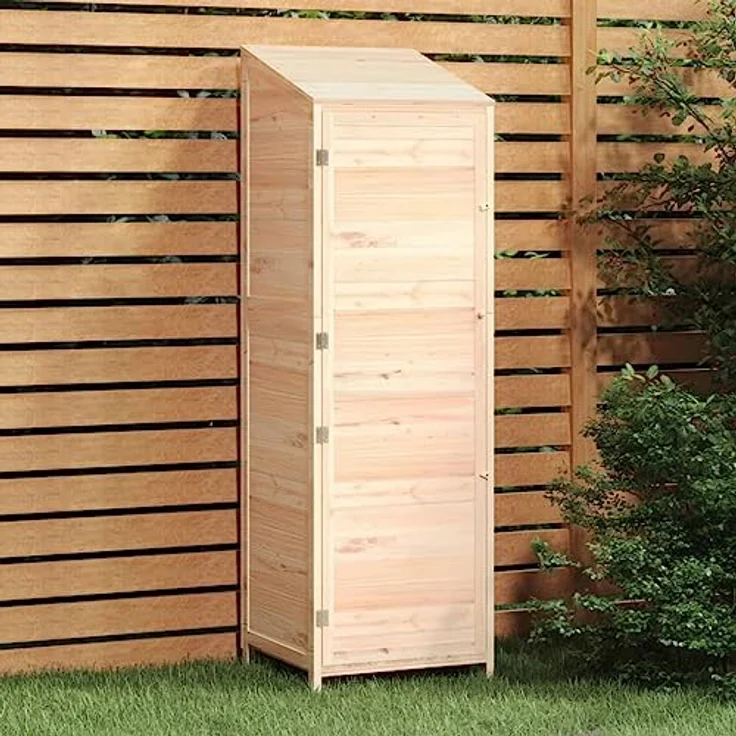 vidaXL Geräteschuppen Gartenhaus Tannenholz Satteldach Gartenschrank Pultdach 55x52x174,5cm – Bild 2