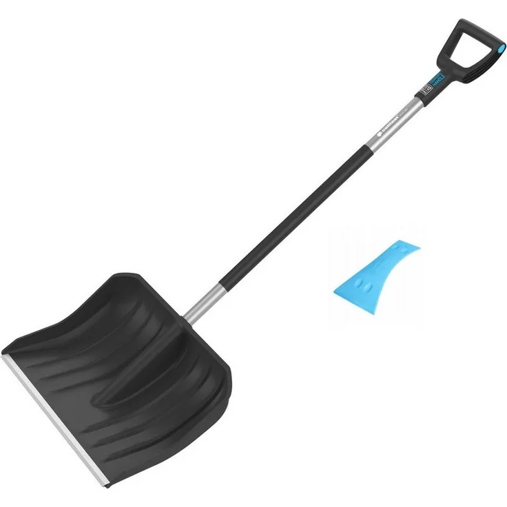 Cellfast Energo 40-011, Schneeschaufel mit tiefem Kopf 150mm und Glasschaber, Länge 144cm, kältebeständig, ergonomischer Griff