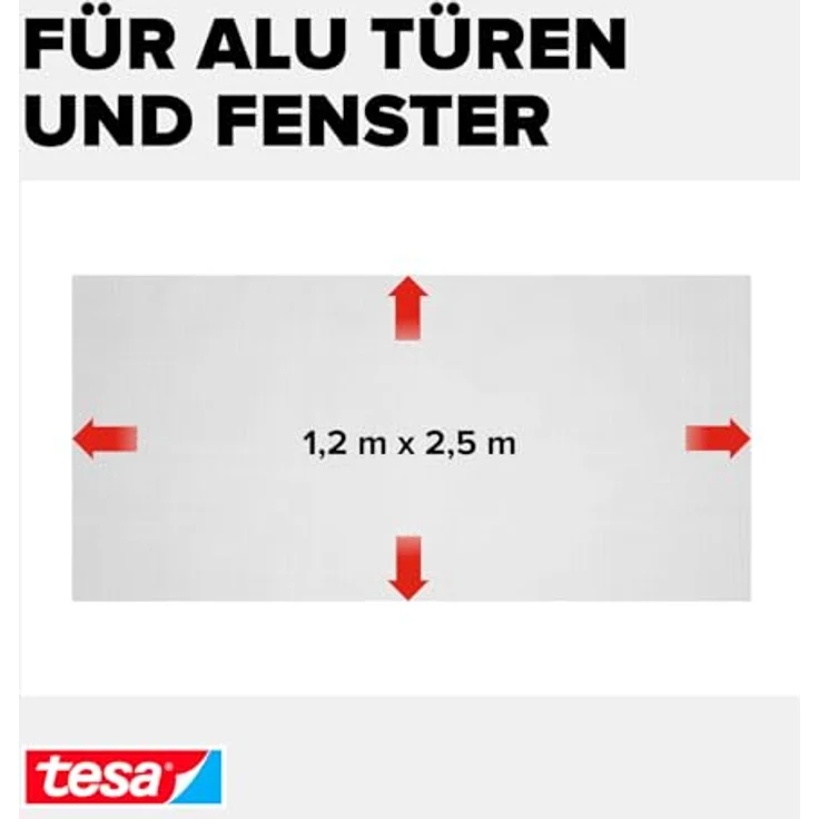 tesa Insect Stop Fliegengitter Ersatzrolle aus Fiberglas-Gewebe für tesa ALU COMFORT Mückennetz Fenster & Tür - Ersatz-Rolle 120cm x 250cm, anthrazit – Bild 3