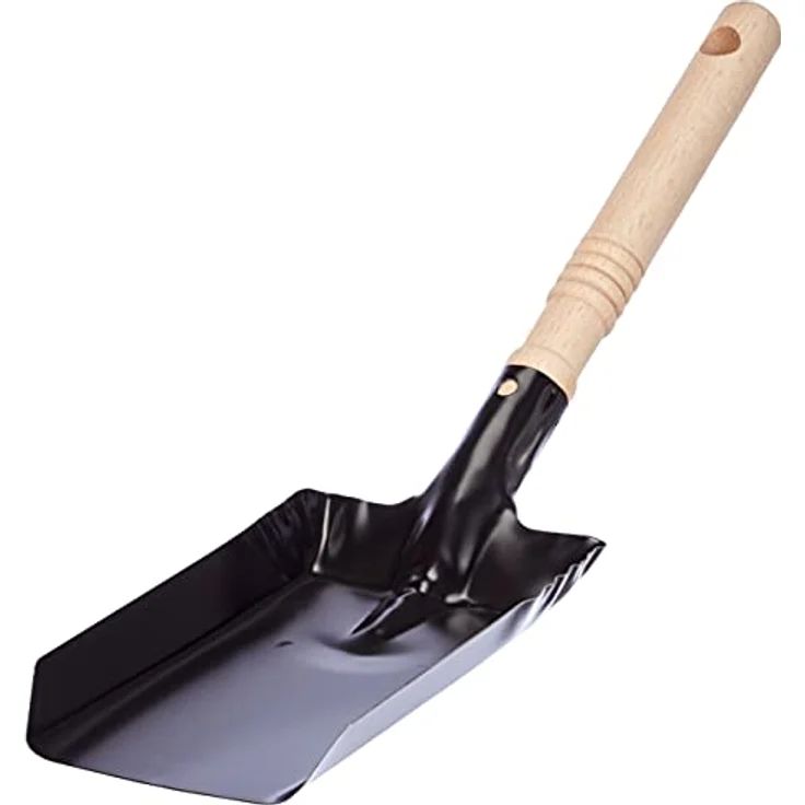FIREFIX 2081 Kohlenschaufel Schaufelgröße 110 x 180 mm, Länge mit Stiel 380 mm, schwarz lackiert, Griff aus Holz – Bild 1