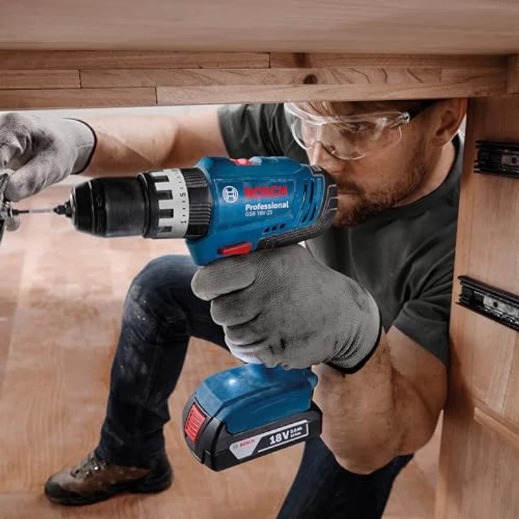 Bosch Professional GSB 18V-25, Akku-Schlagbohrschauber mit 18V Motor, L-BOXX, vielseitig einsetzbar für Holz, Mauerwerk und Metall – Bild 4
