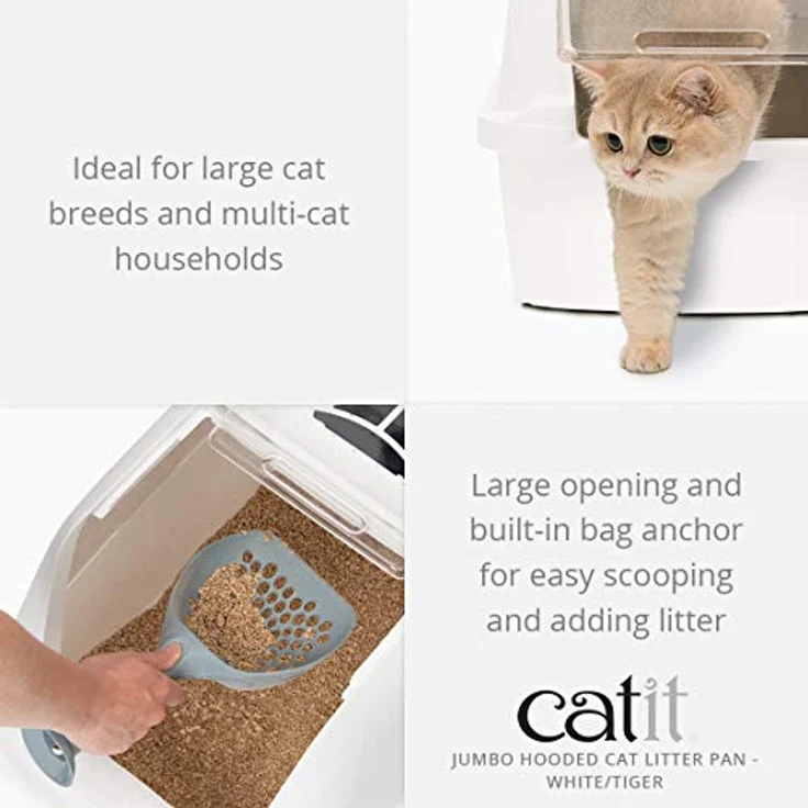 Catit Jumbo Katzentoilette mit Abdeckung, 57 x 46 x 43 cm – Bild 2