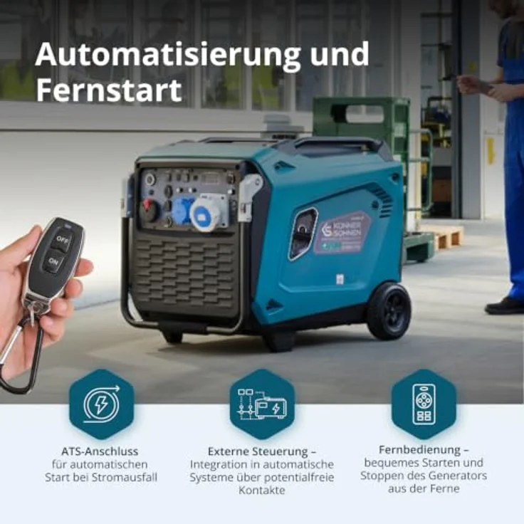 Könner & Söhnen Invertergenerator KS 9500iE S ATSR, 9,5 kW, leiser Betrieb, automatische Notstromversorgung, Fernsteuerung, 10 Std. Laufzeit – Bild 6