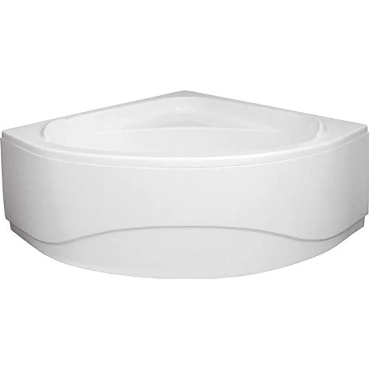 Polimat BADLAND Eckbadewanne STANDARD 140x140 cm, Weiß Acryl, Komplettset mit Acrylschürze, Füßen und Chrom Automatik Ablaufgarnitur, Made in EU 4in1 – Bild 3