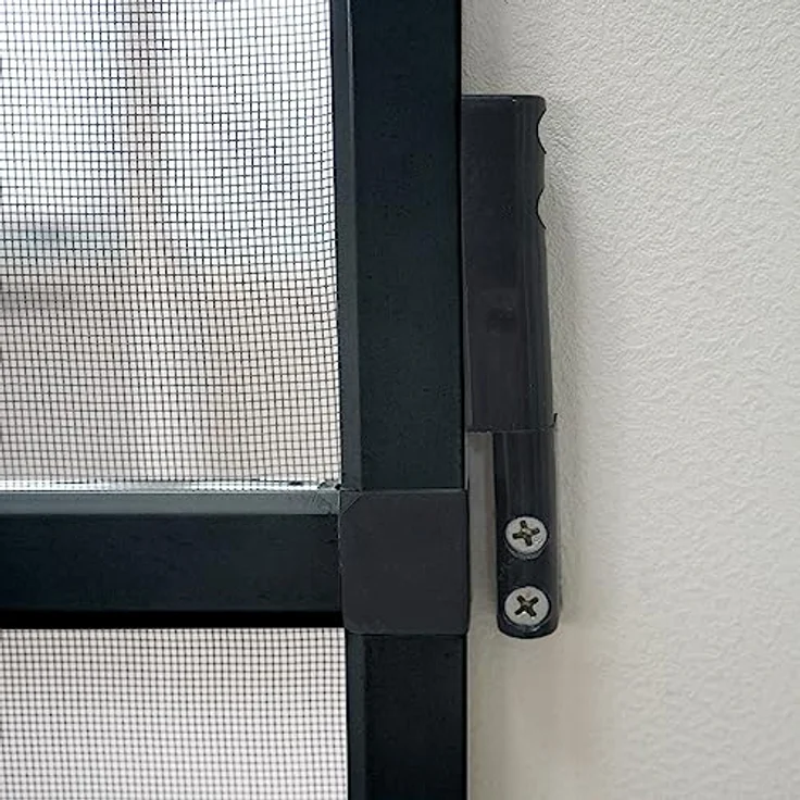 Grafner Fliegengitter Tür, Aluminiumrahmen mit Türschließer und Trittschutz, individuell zuschneidbar, Fiberglas-Gewebe, slim Design, anthrazit, 120 x 240 cm – Bild 4