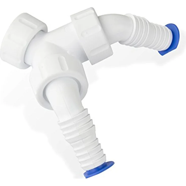 Siphon Doppelschlauchtülle 1' 33 mm Sifon Spüle Doppeltülle Tülle Waschmaschine – Bild 2
