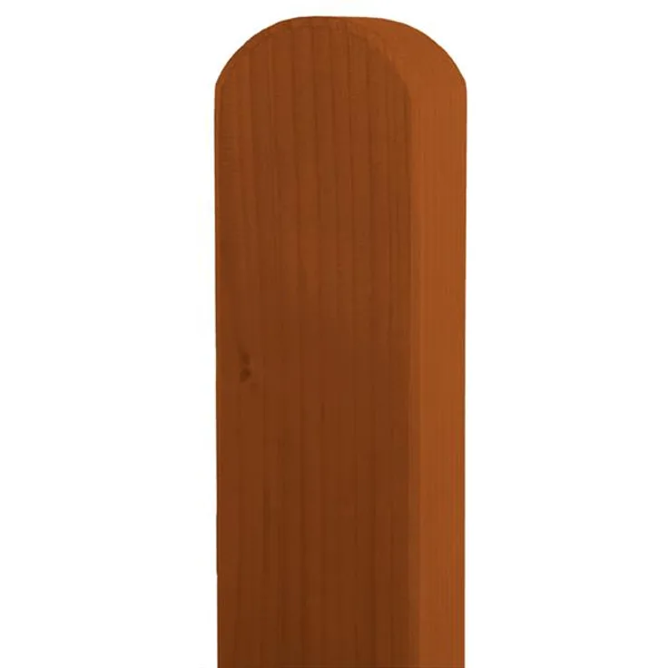 BM-Massivholz BM Pfosten Fichte tabak Kopf rund 9x9x190cm, robuster Gartenzaunpfosten in Fichte mit gerundetem Kopf