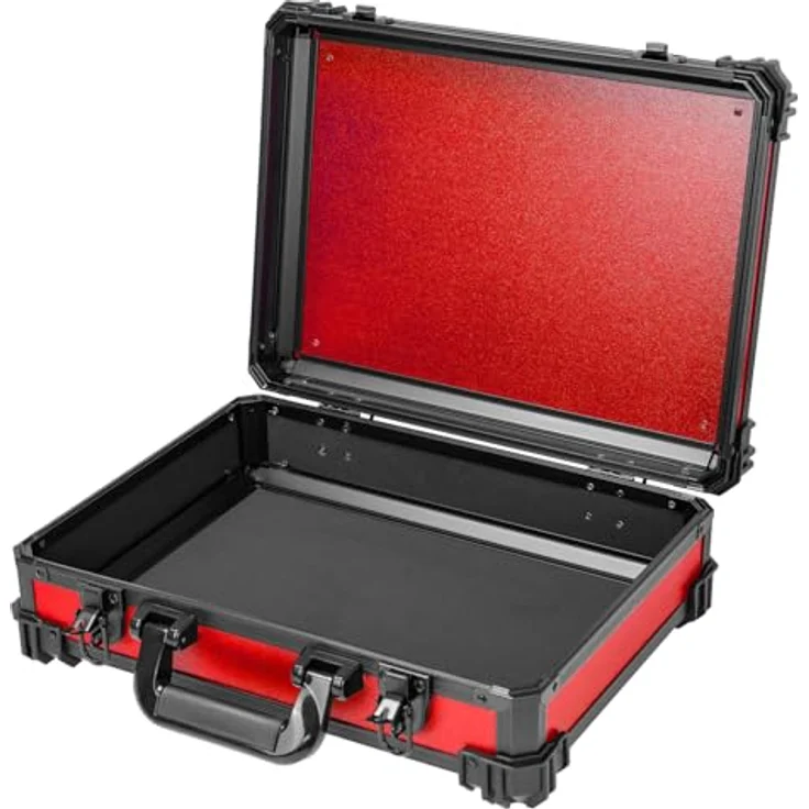 HMF Universalkoffer, Transportkoffer mit Noppen- & Rasterschaumstoff, 39 x 29 x 12 cm, rot, für Kamera und Tabletop-Miniaturen – Bild 7