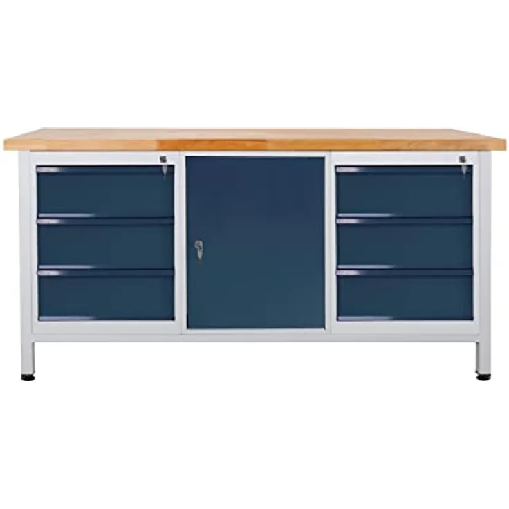 Werkbank / Werktisch 6 Schubladen, 1 Tür, L1700xB600xH840mm