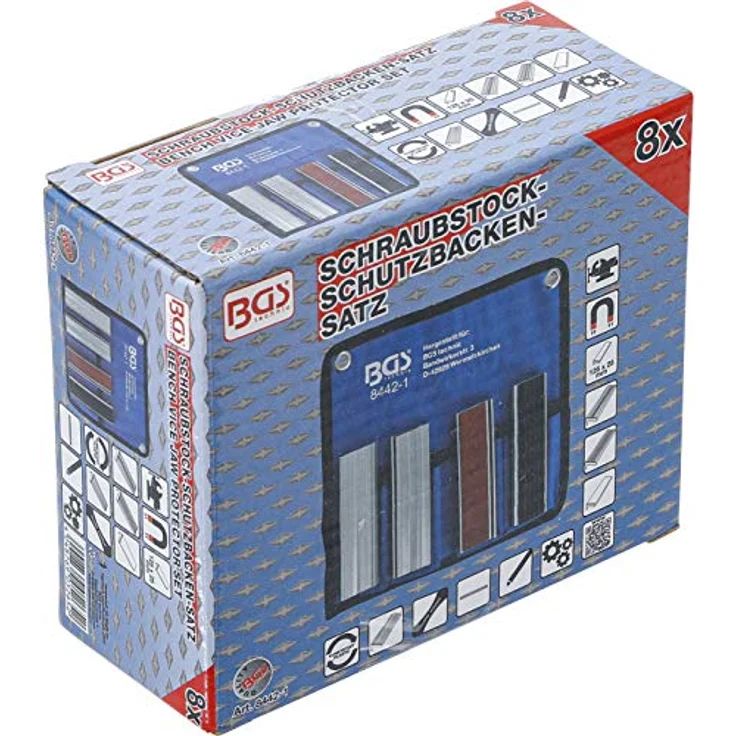 BGS Technic - BGS Schraubstock-Schutzbacken-Satz Aluminium 125 mm 8-tlg – Bild 5