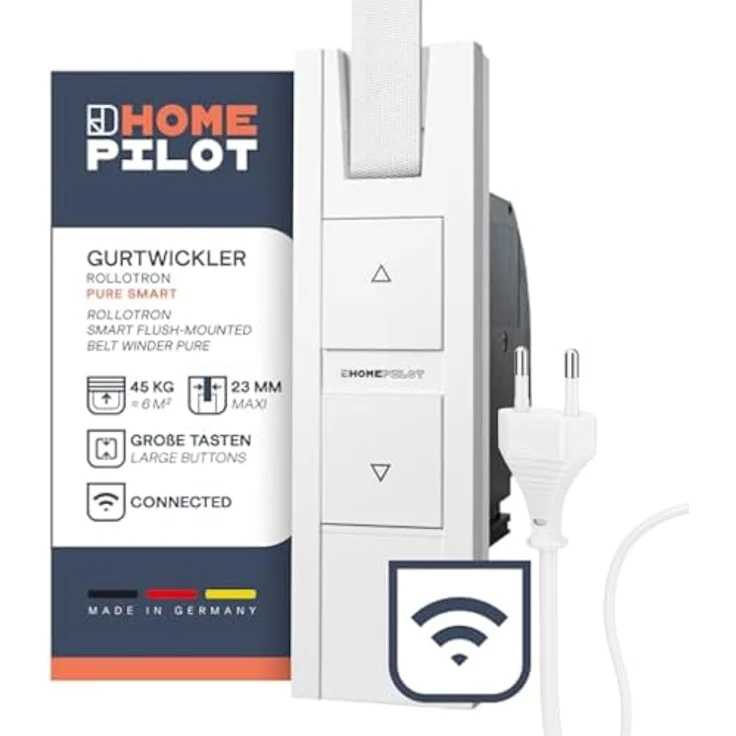 HOMEPILOT Gurtwickler Pure smart, Elektrischer Rollladenantrieb mit App-Steuerung, Unterputz, Nachrüstung, Made in Germany – Bild 1