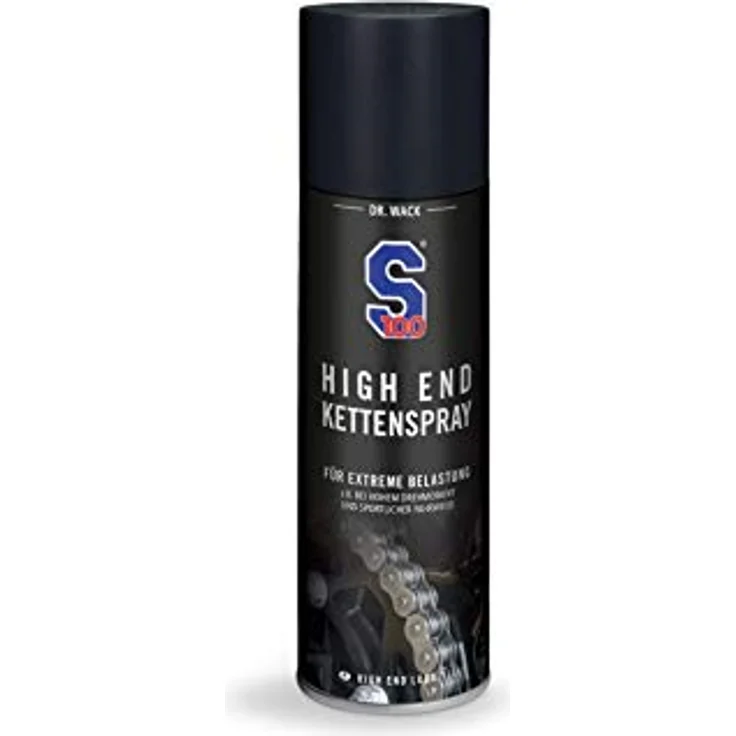 Dr. Wack - S100 High End Kettenspray 300 ml I Premium Motorrad-Kettenöl für extreme Belastungen I Kettenspray für alle Motorräder I Hochwertige Motorradpflege – Made in Germany, schwarz – Bild 1