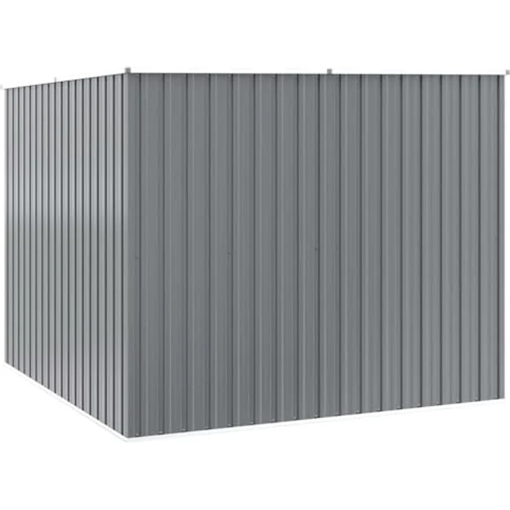 vidaXL Gerätehaus Grau 195x198x159 cm Verzinkter Stahl, Doppeltür, Schrägdach, langlebig – Bild 9