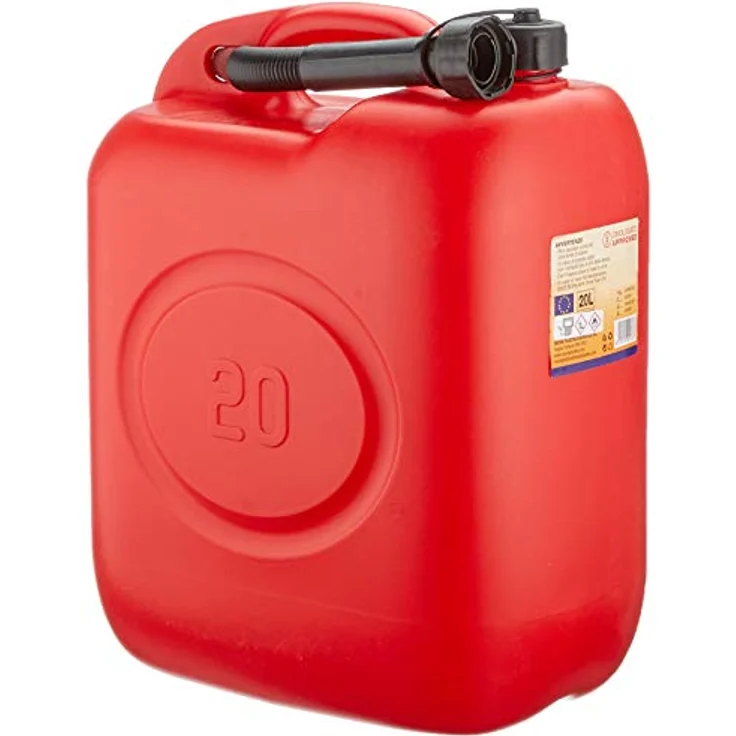 Kanister aus rotem Kunststoff, 20 l – Bild 1