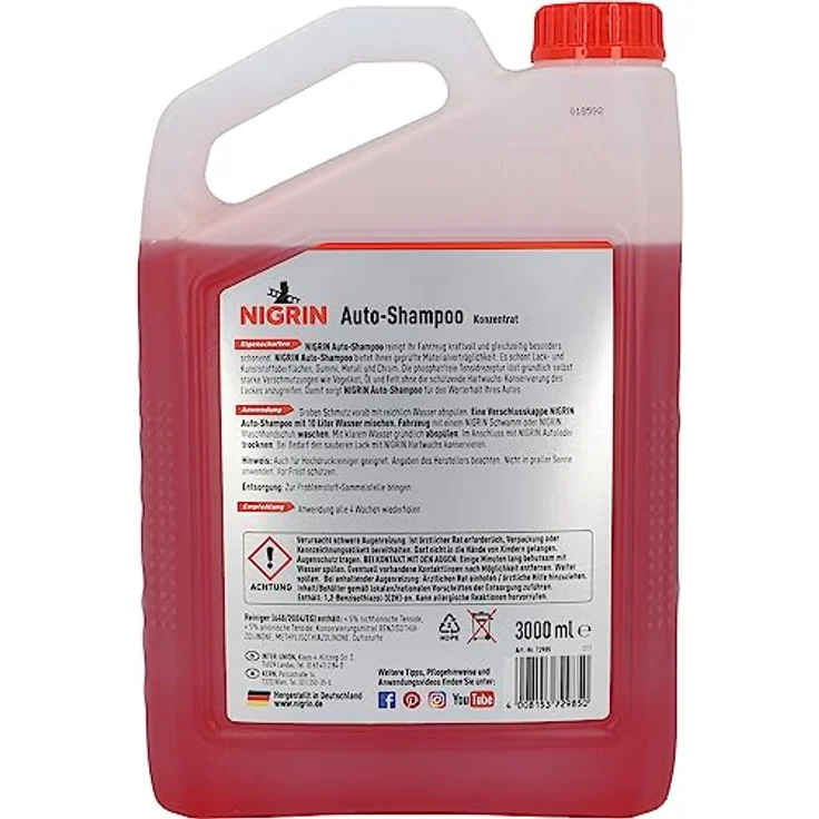 NIGRIN Nigrin Shampoo Konzentrat Orange 3 L Autoshampoo mit intensiver Schmutzlösewirkung – Bild 6