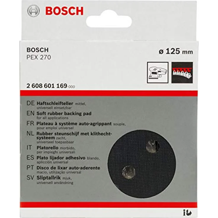 Bosch Professional Schleifteller (Ø 125 mm, mittelhart, mit Klettsystem, Zubehör für Exzenterschleifer PEX 270 A-PEX 270 AE) – Bild 4
