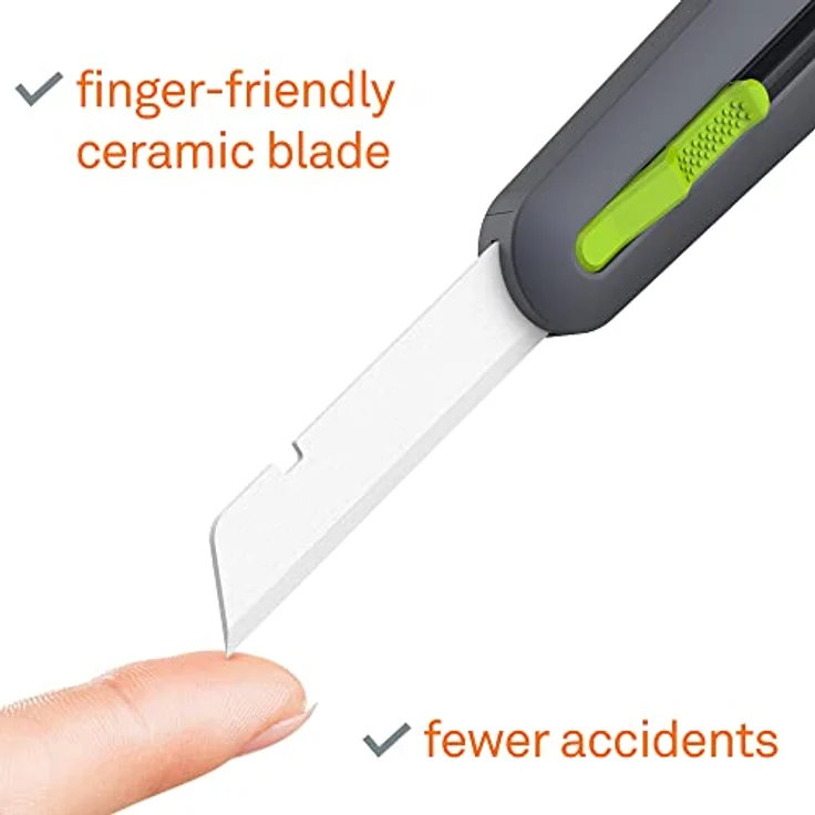 Slice 10560, Industrie-Cuttermesser mit automatischem Klingenrückzug, robuster glasfaserverstärkter Nylon-Griff, ausfahrbare Klinge bis 8,25 cm, grün – Bild 2