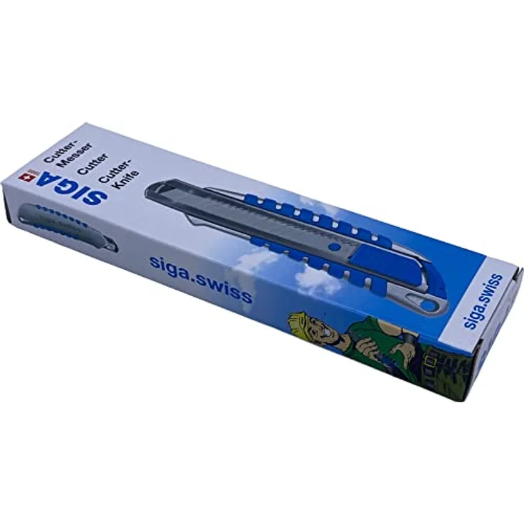 SIGA Profi Cuttermesser aus robustem Metall | ergonomische Gummierung | Übergriffschutz | für Standard 18mm Abbrechklingen | Teppichmesser | Universalmesser – Bild 4