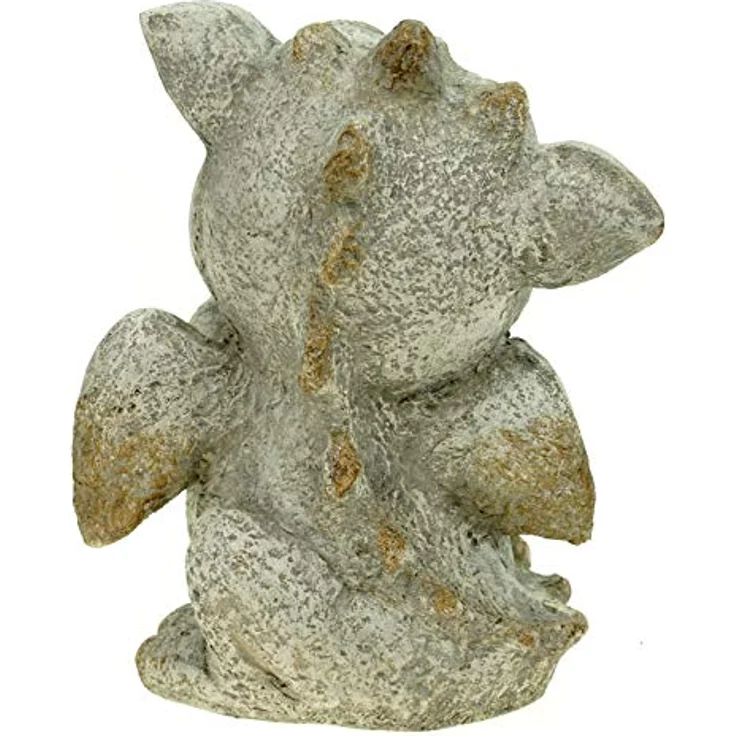 Süßer Garten Drache stehend Steinoptik 17 cm Figur Gartenfigur Glück Skulptur – Bild 5
