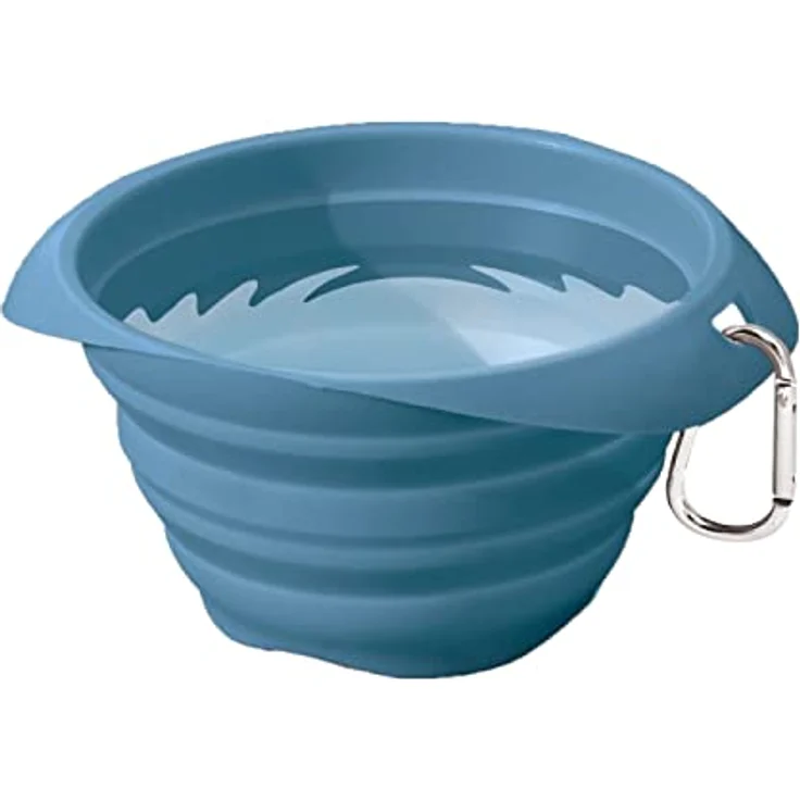 Kurgo Zusammenfaltbarer Hundenapf, Silikon, BPA-frei, 700 ml, Blau – Bild 1