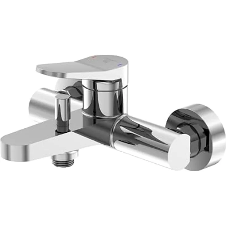 Steinberg Serie 340, Wannenarmatur Aufputz für zwei Verbraucher, Chrom, Ausladung 110mm, Einhebelarmatur